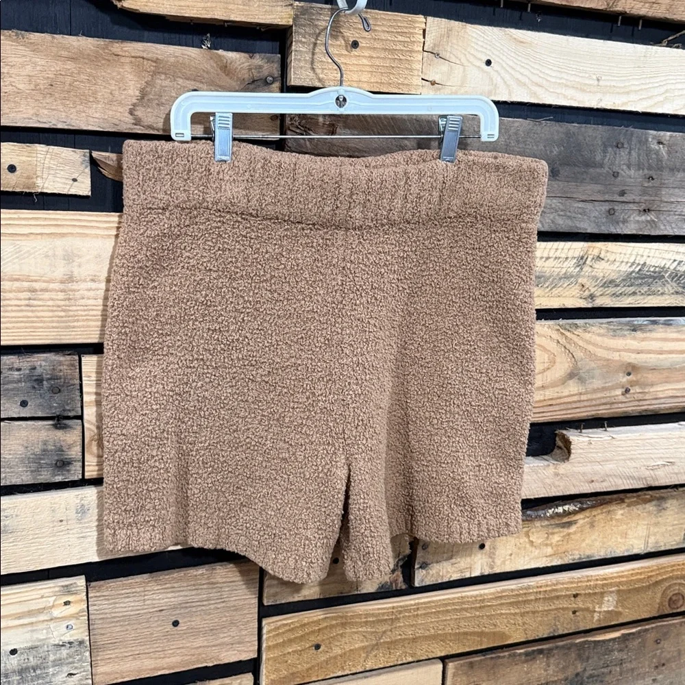 Skims Cozy Knit Boucle Shorts in Camel Size 2X/3X - Picture 4 of 7